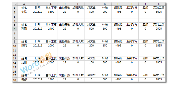 财务必备知识：如何用Excel制作工资条